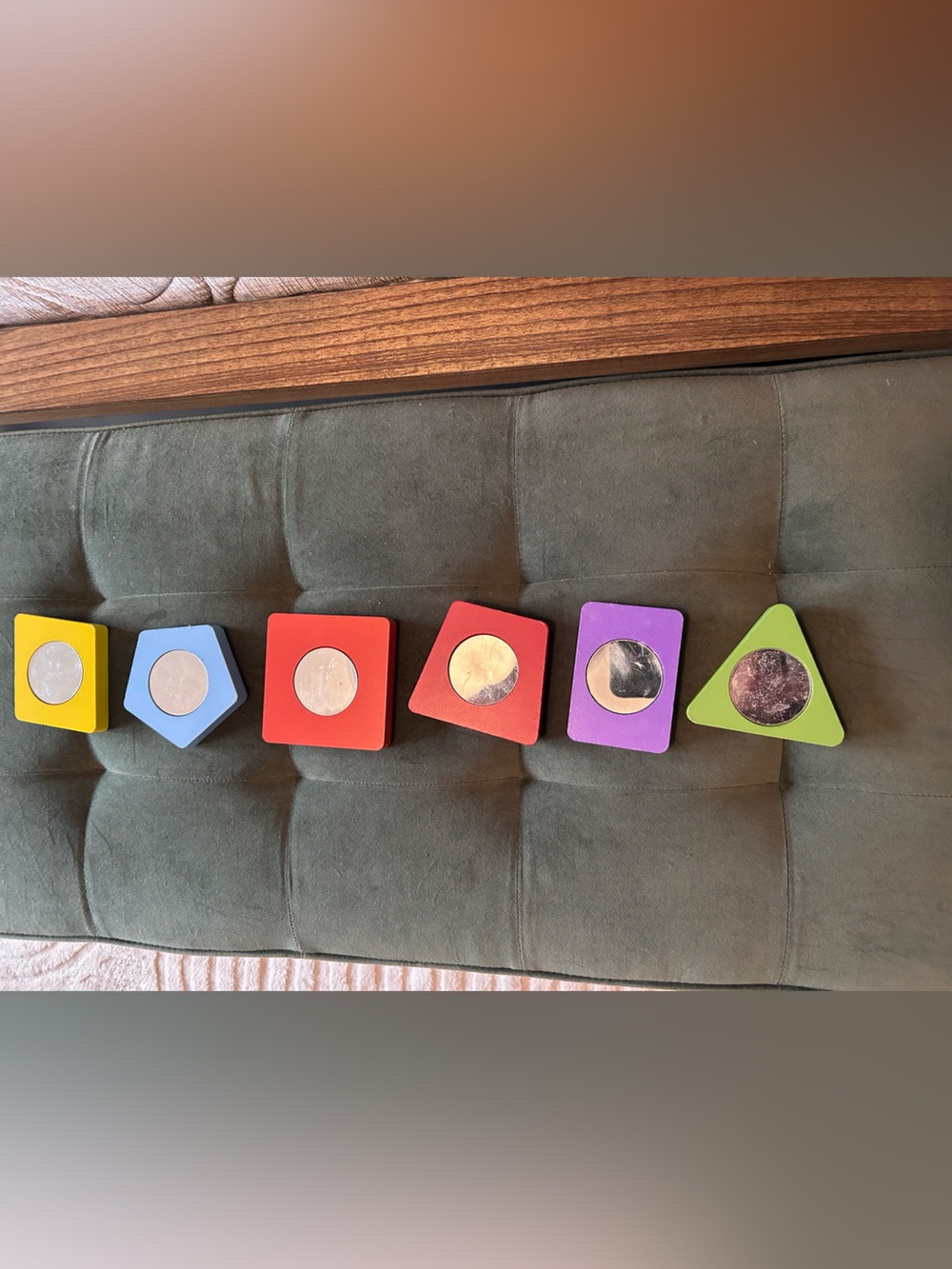 Colorful Wooden Shape Mirror Wooden Blocks